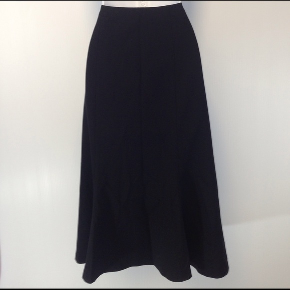 Chaps Black Panel Tulip Full Skirt Skirt Sz 6 modest - Picture 2 of 6